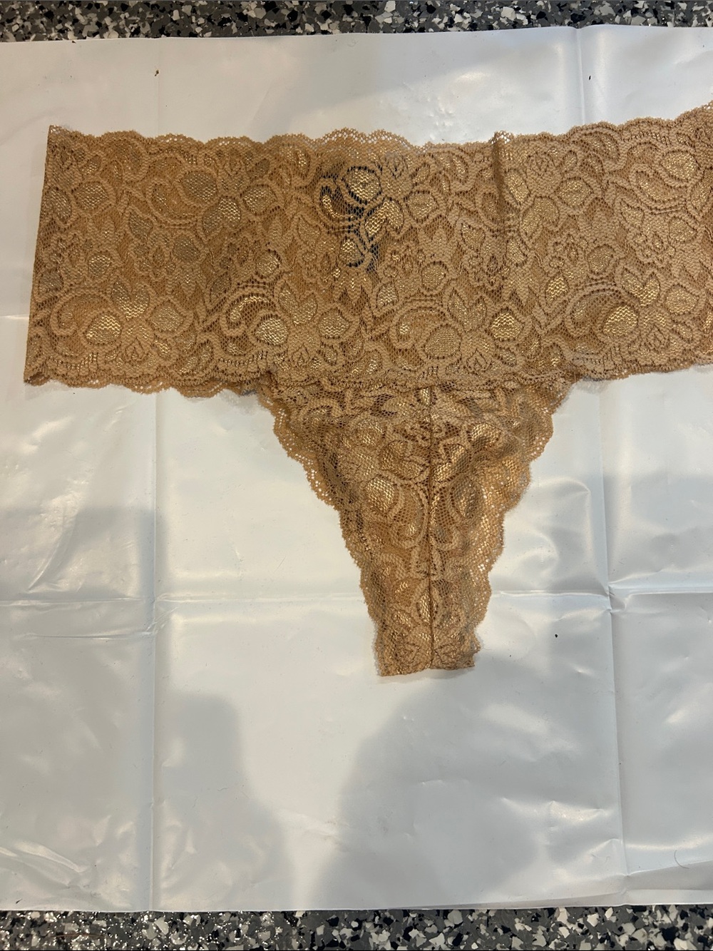 Quince Lace Thong Panty - Tan